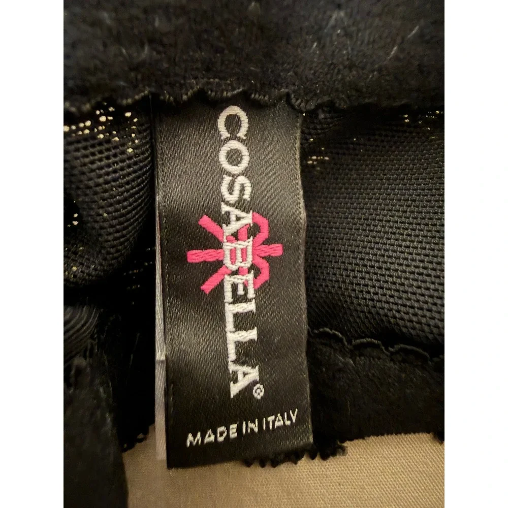 Cosabella Black Lace Push Up Bra Made in Italy Floral Scalloped Lingerie 34D